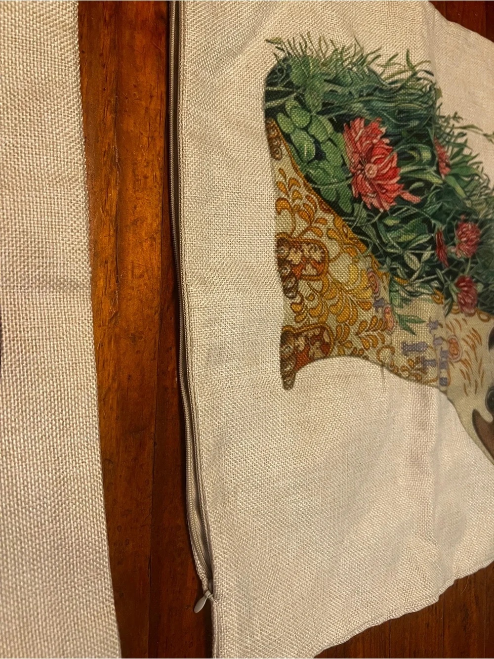 Whimsical Hedgehog & Hare Printed Decorative Pillow Covers - Cream